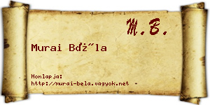 Murai Béla névjegykártya